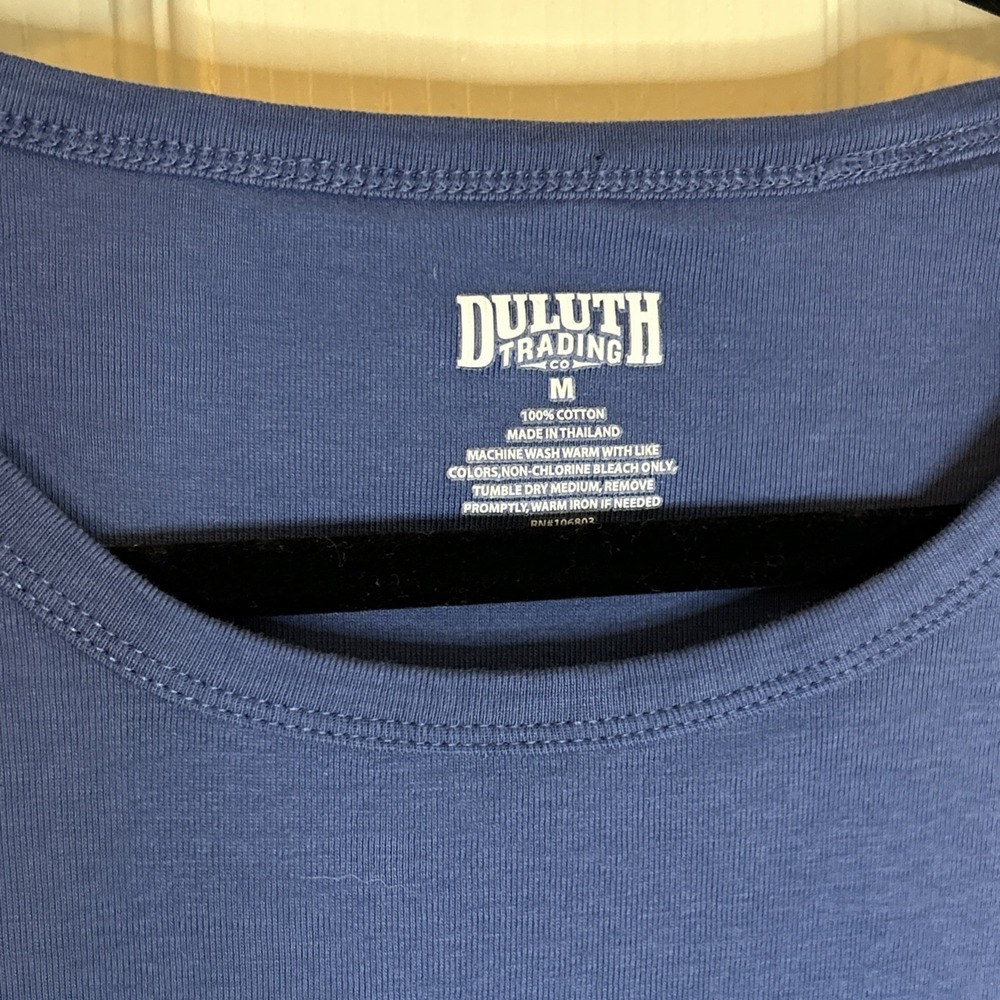 Duluth Trading Short-Sleeve T-Shirt Longtail Blue Crew Neck Medium - Picture 2 of 6